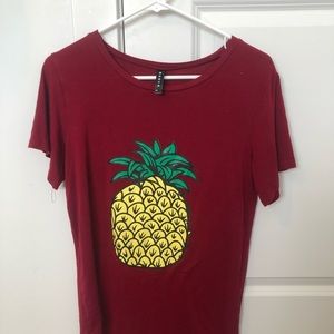 maroon pineapple shirt